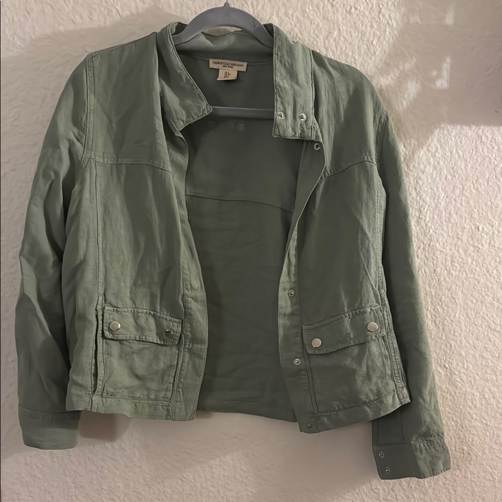 Christian Siriano Green Utility Jacket